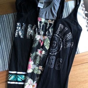 Set of (3) Pink by Victoria Secret tanks.☀️